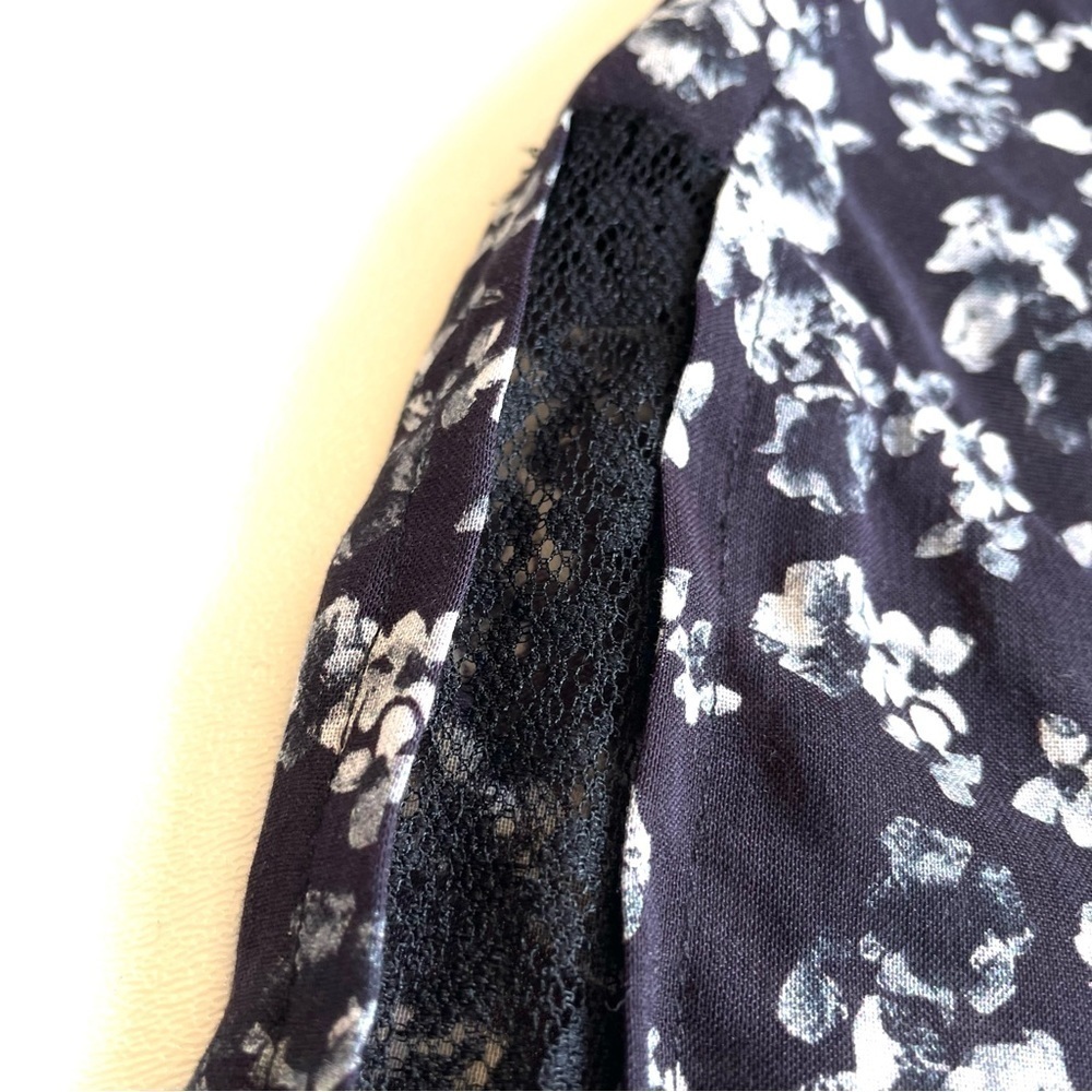 MICHAEL stars black floral long sleeve peplum dress size small - Picture 5 of 12